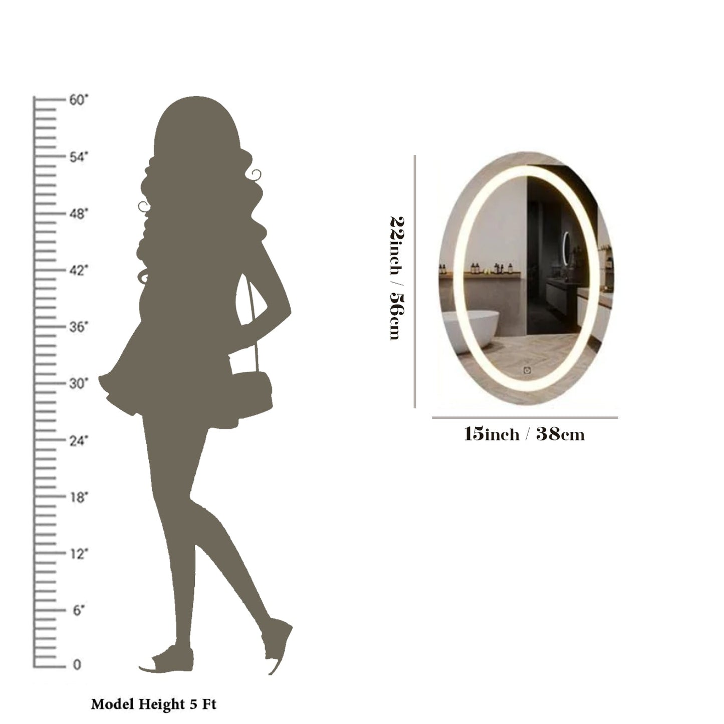 Beautiful Modern Designed Oval Shape Wall Mirror