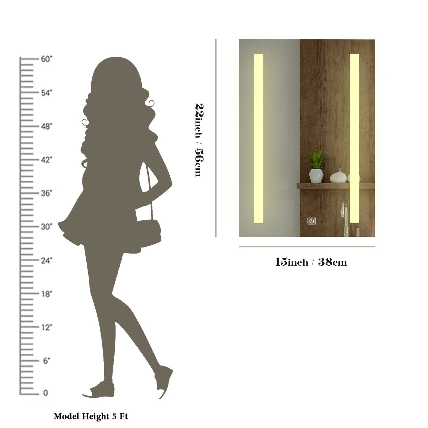 Modern Design LED Rectangular Bathroom Mirror