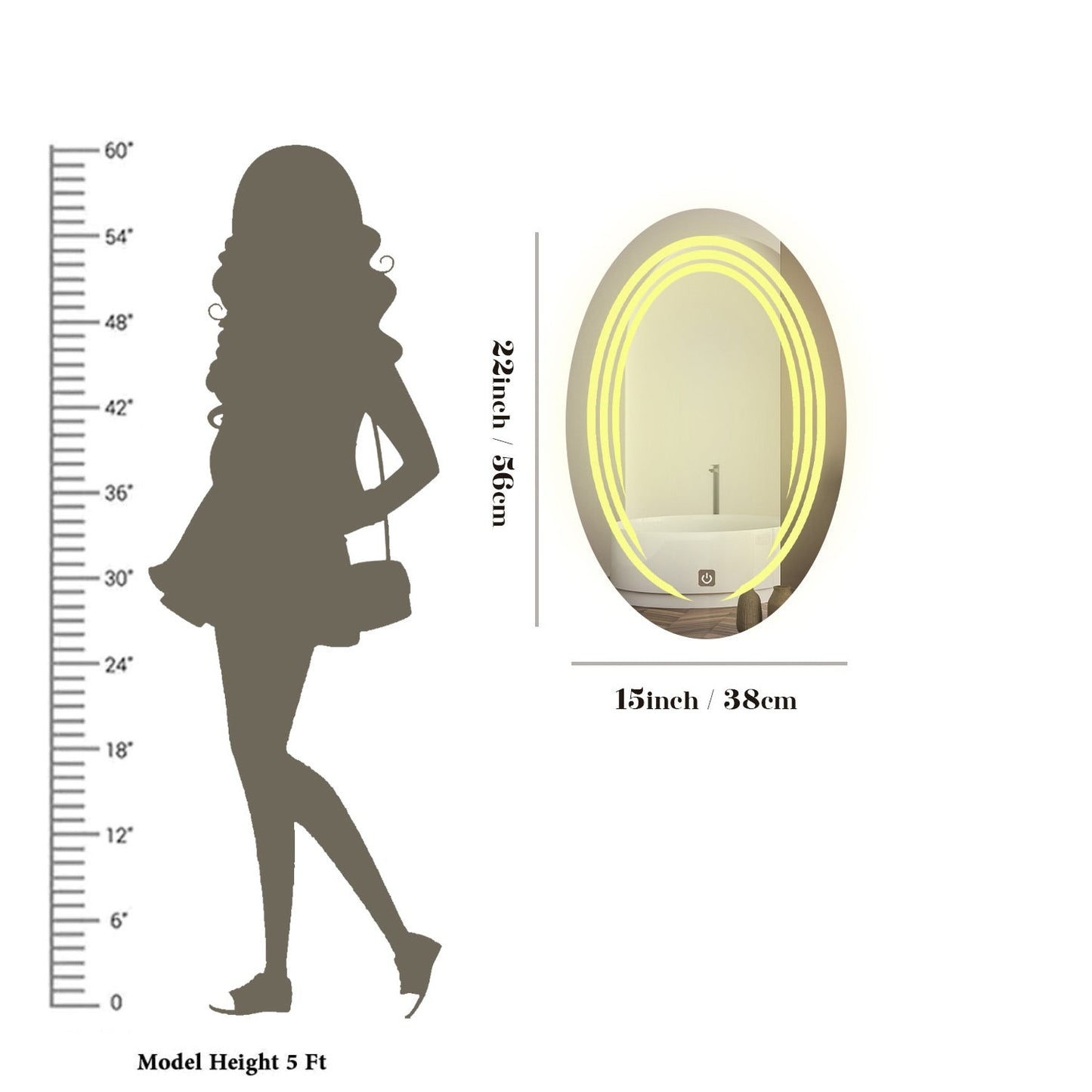 Modern Look Oval LED Bathroom Mirror