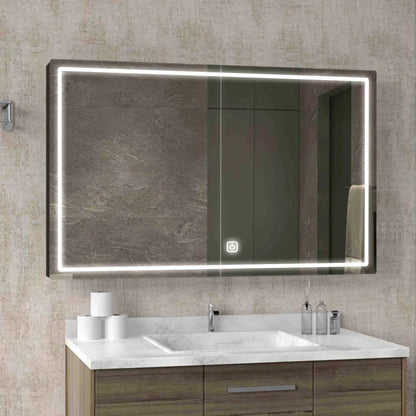 Wide Storage Mirror Cabinet with Built-in Lighting