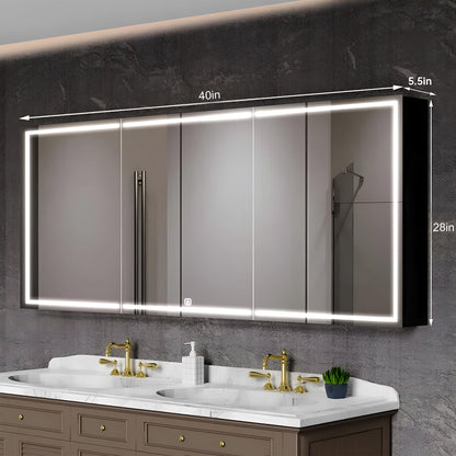 Premium Double Sink Bathroom Mirror with Edge LED Lighting