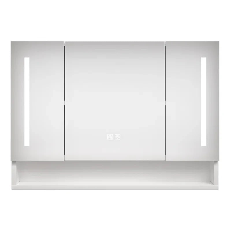 Luxury Bathroom Mirror Unit with LED Lights and Built-in Shelf