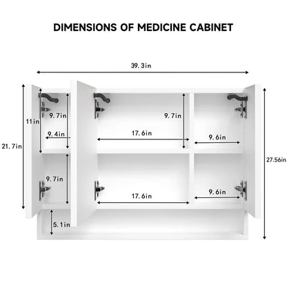 Luxury Bathroom Mirror Unit with LED Lights and Built-in Shelf