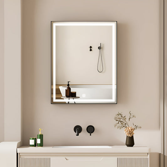 Luxury LED Mirror Cabinet with Internal Storage and Touch Switch