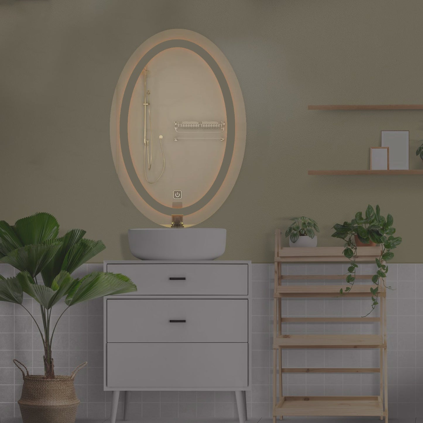 Beautiful Modern Designed Oval Shape Wall Mirror