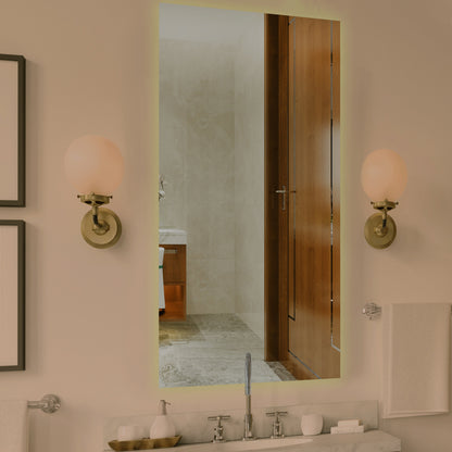 Chic & Minimalist Rectangular Bathroom Mirror With LED