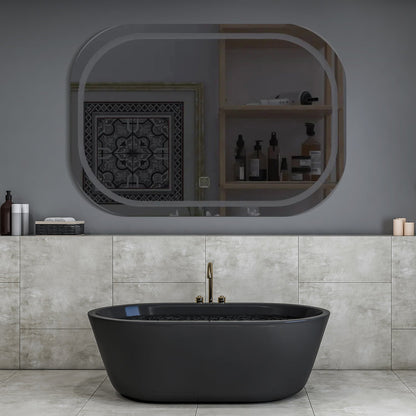 Modern Design LED Curved Rectangle Bathroom Mirror