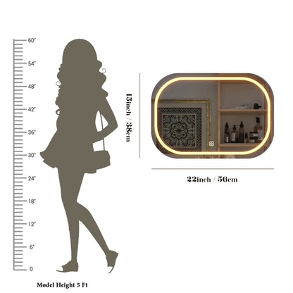 Modern Design LED Curved Rectangle Bathroom Mirror