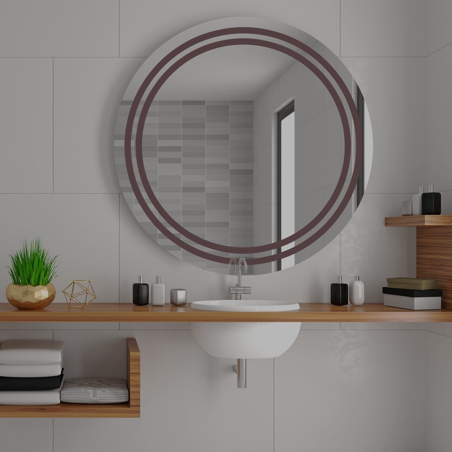 Modern Designed LED Round Shape Bathroom Wall Mirror