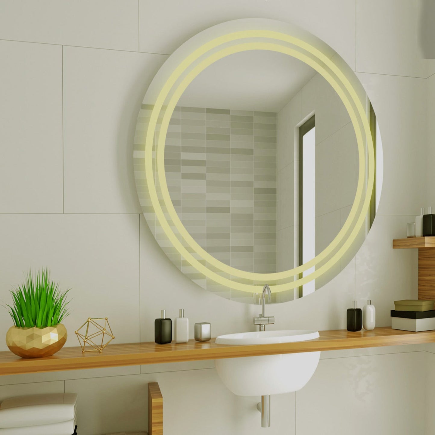Modern Designed LED Round Shape Bathroom Wall Mirror