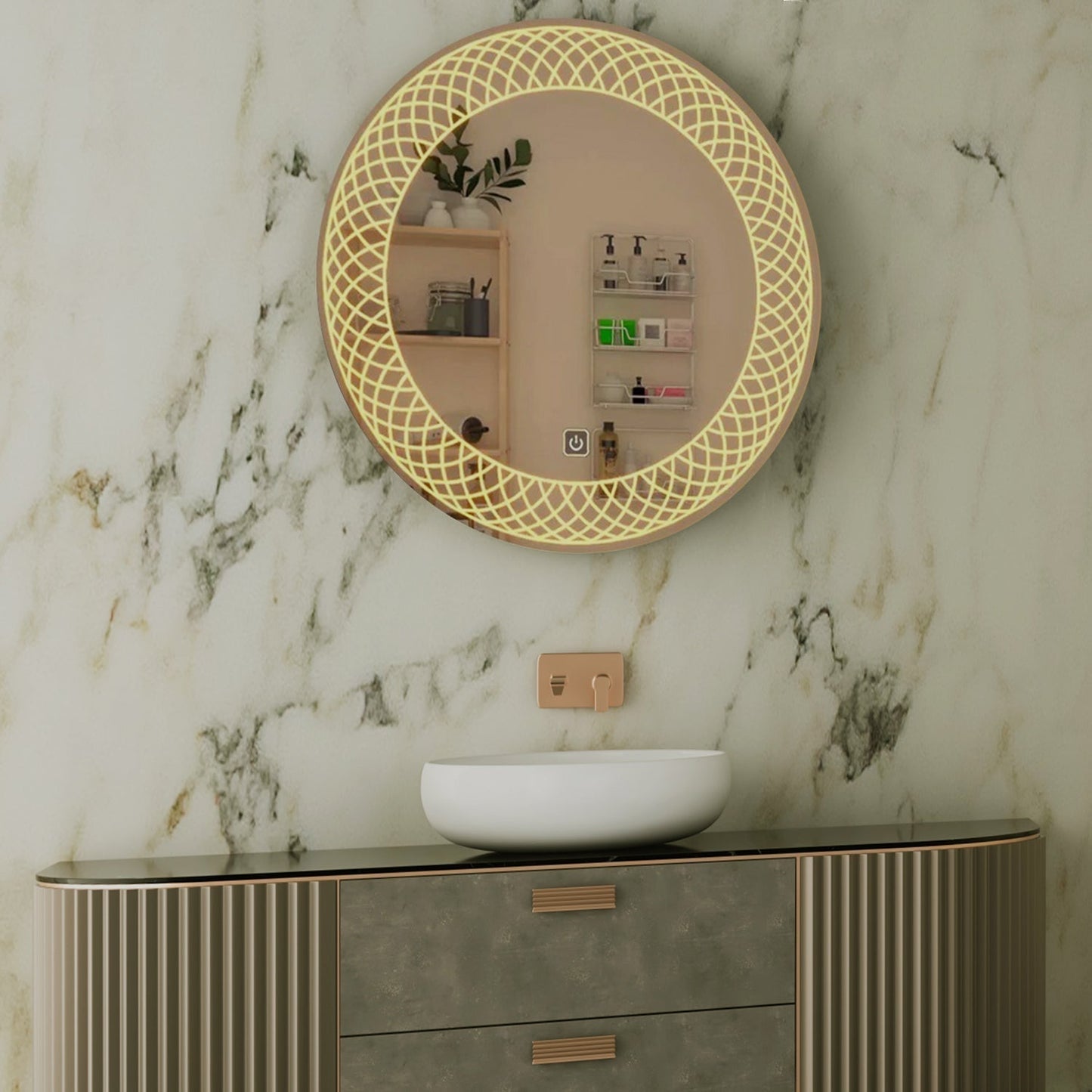 Modern Designed Round Shape Bathroom LED Mirror