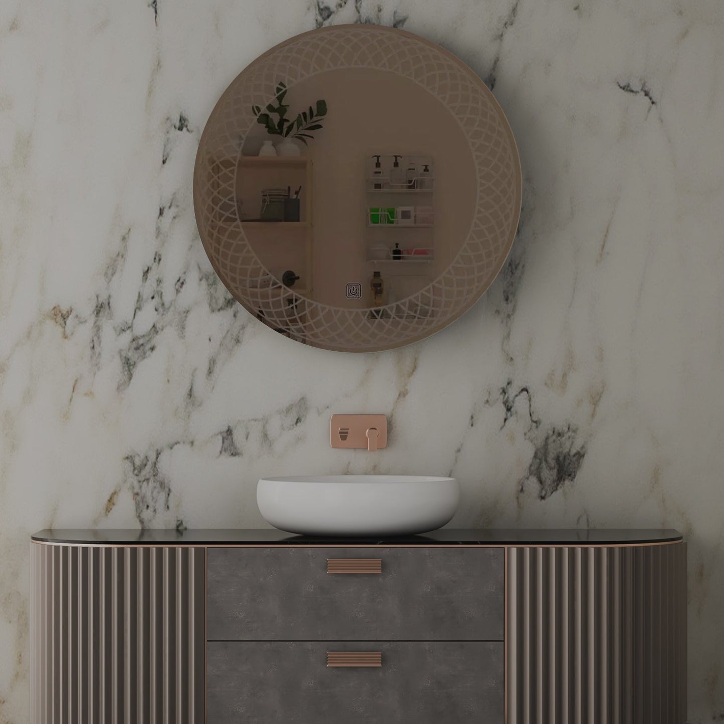 Modern Designed Round Shape Bathroom LED Mirror