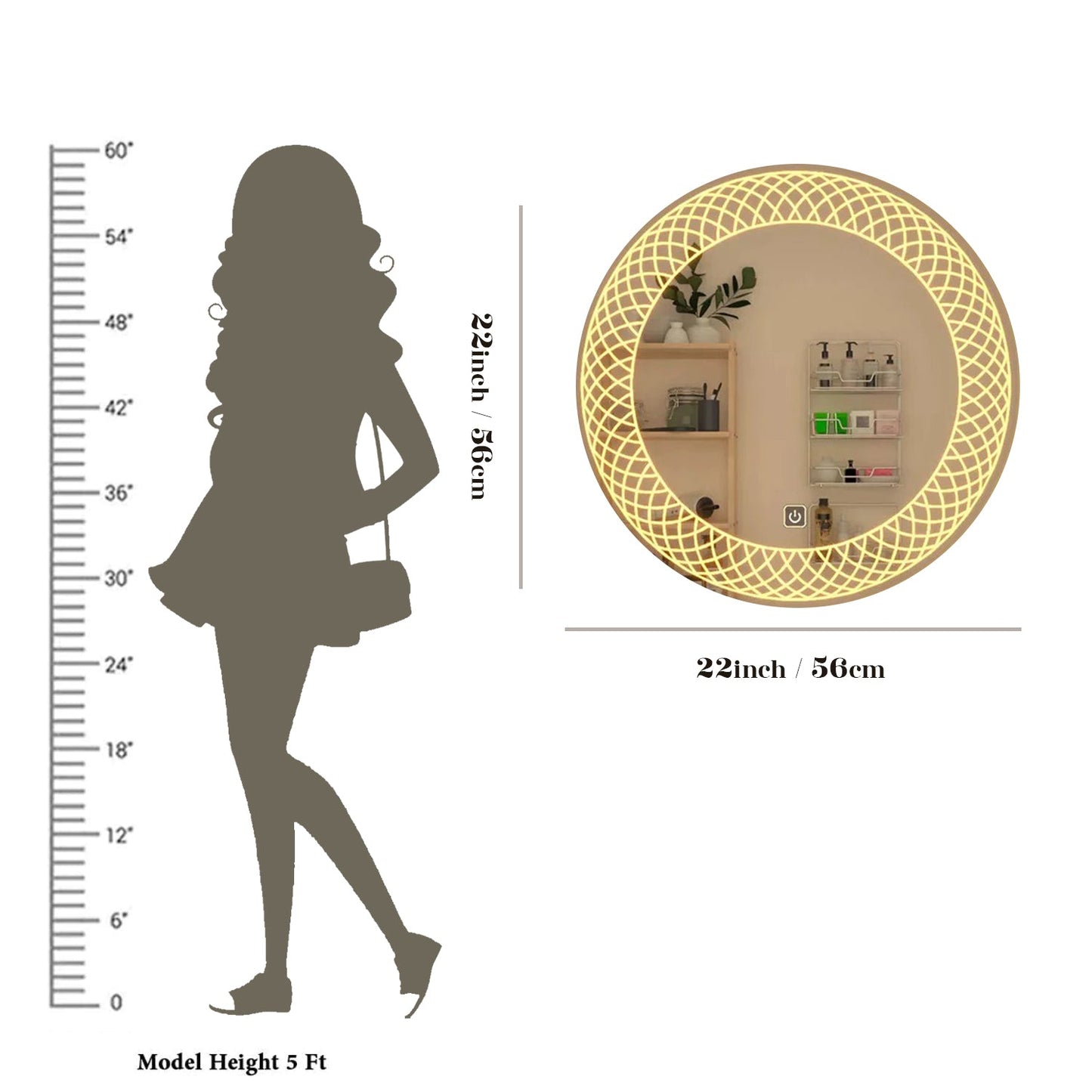 Modern Designed Round Shape Bathroom LED Mirror