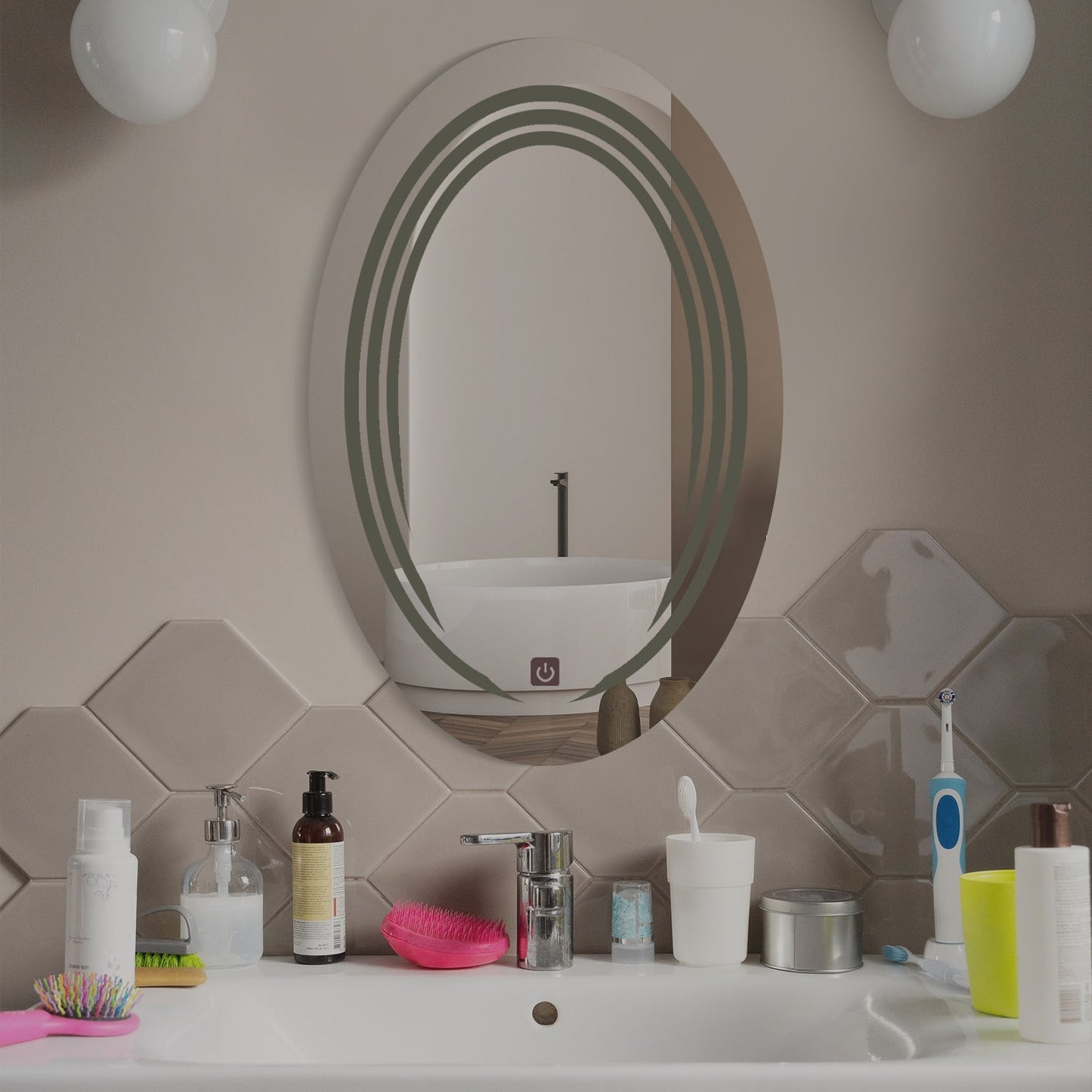 Modern Look Oval LED Bathroom Mirror
