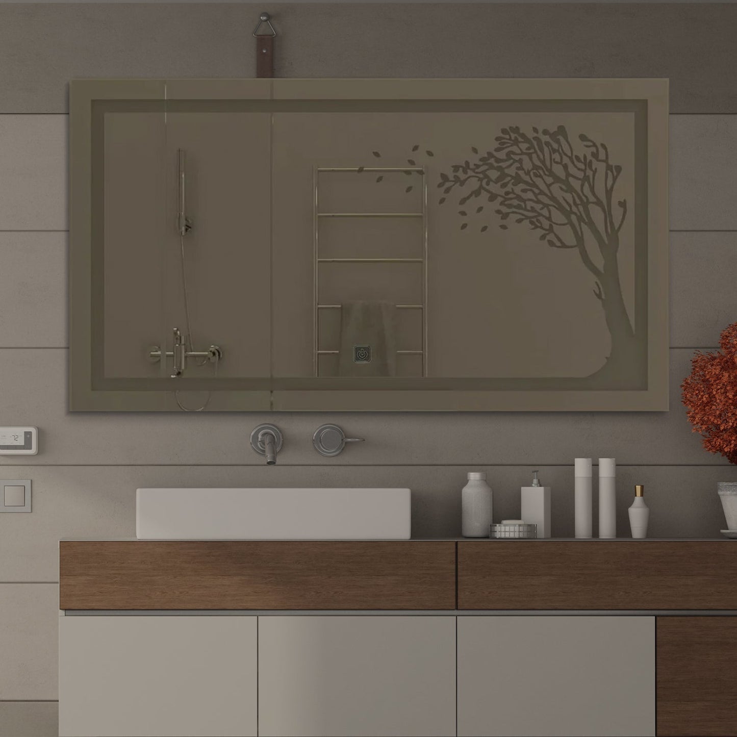 The Autumn Tree LED Rectangular Shape Bathroom Mirror