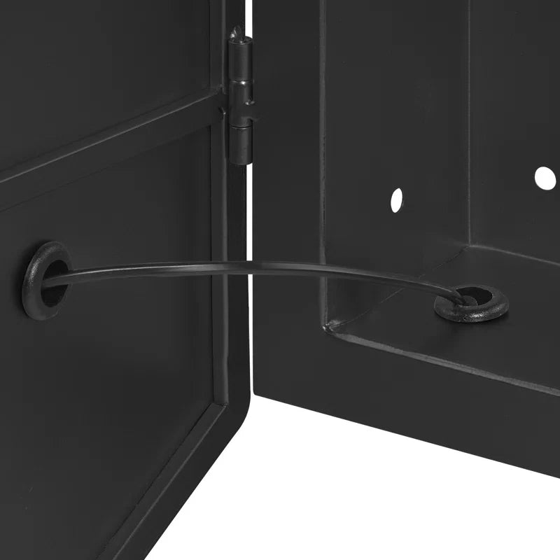 Wall-Mounted Hexagon Mirror with LED Light and Storage Shelves