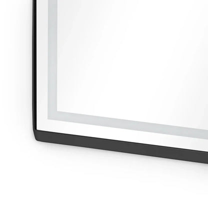 Wall-Mounted Hexagon Mirror with LED Light and Storage Shelves